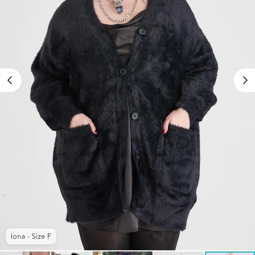 Snag Fuzzy Black Cardigan Size E